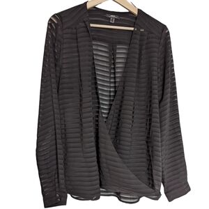 🌸3 for 20$🌸 MEXX Black Wrap Stripped Blouse in XL